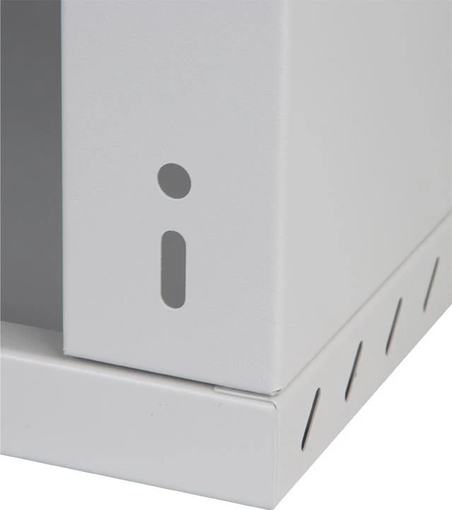 LEXI-Net 19" sieninė spinta Basic 4U 520x450, stiklinės durelės, be nugarėlės, išlankstoma, pilka