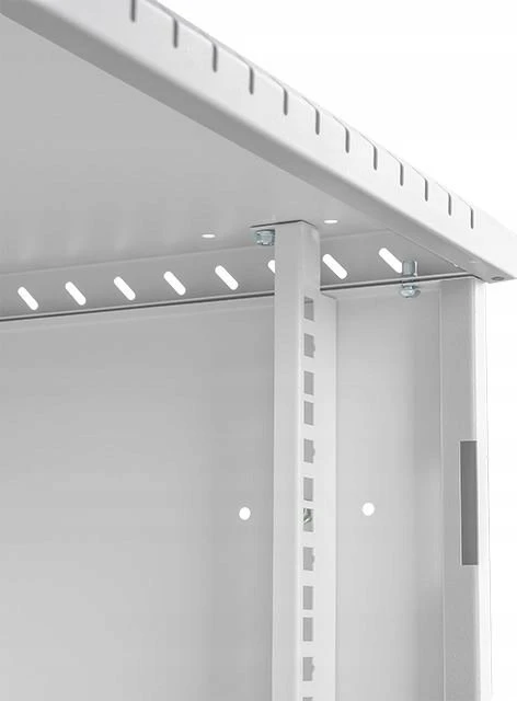 LEXI-Net 19" sieninė spinta Basic 4U 520x450, stiklinės durelės, be nugarėlės, išlankstoma, pilka