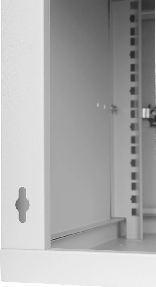 LEXI-Net 19" sieninė spinta Basic 6U 520x450, metalinės durelės, be nugarėlės, išlankstoma, pilka