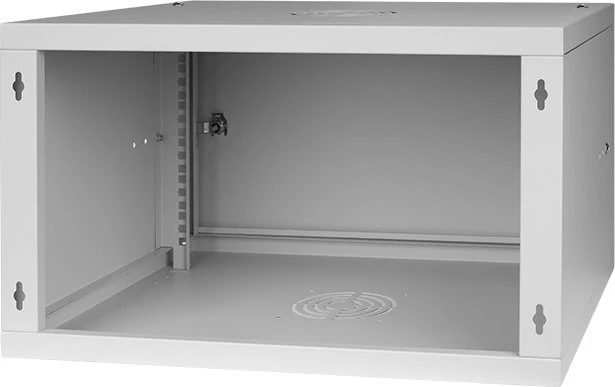 LEXI-Net 19" sieninė spinta Basic 6U 520x450, metalinės durelės, be nugarėlės, išlankstoma, pilka