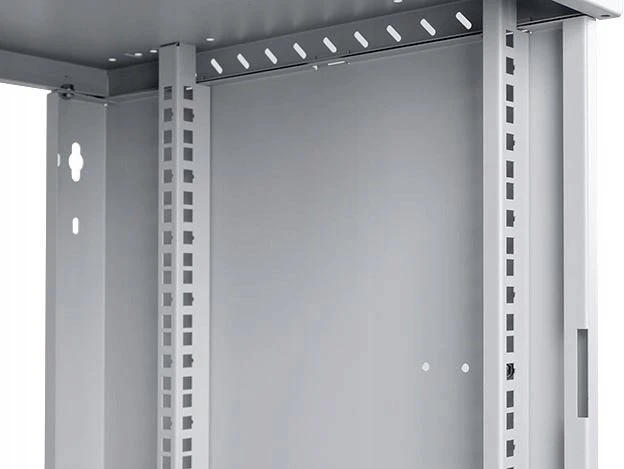 LEXI-Net 19" sieninė spinta Basic 9U 525x450, stiklinės durelės, be nugarėlės, išlankstoma, pilka
