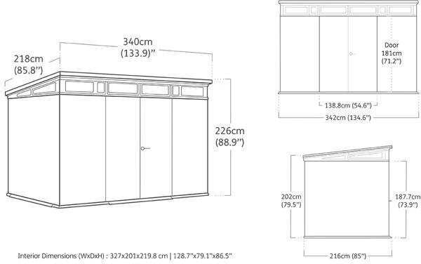 Spinta ogrodowa Keter Garden shed Cortina 11x7 pilka (29213212)