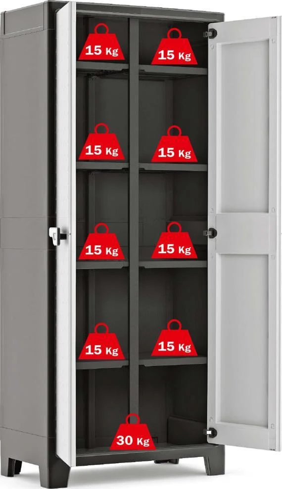 Keter Universali spintelė Titan, juodos ir pilkos spalvos, 182cm