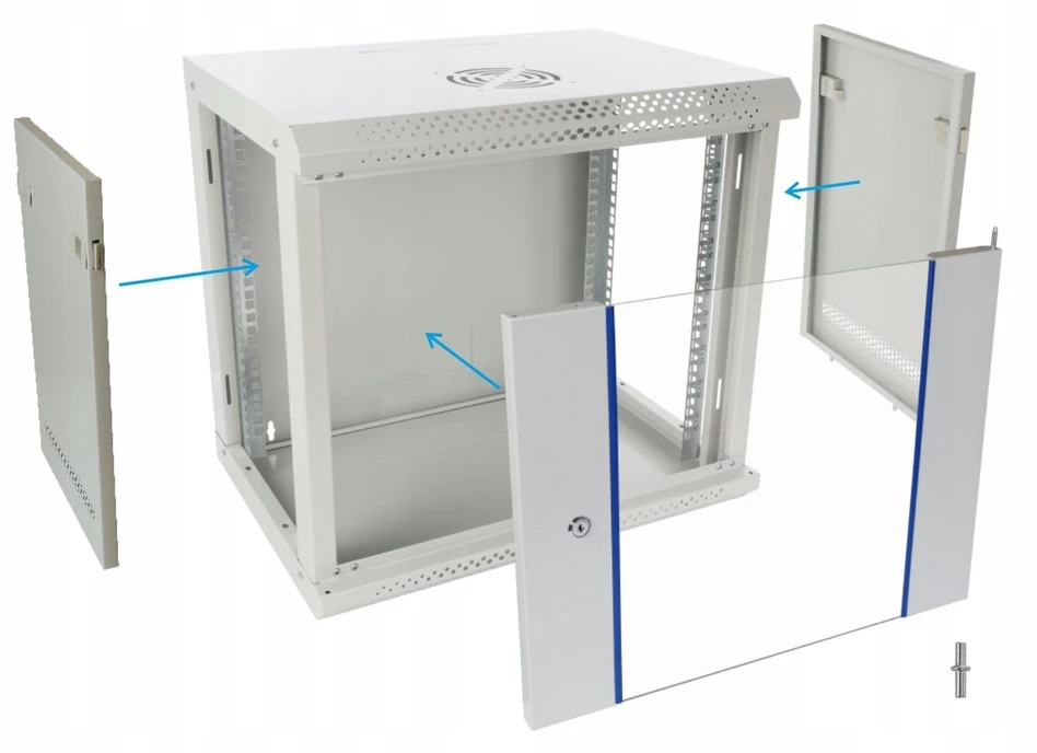 Pulsar RW954-G RACK spintelė 9U / 19" pakabinama, sulankstoma 540x400 pilka