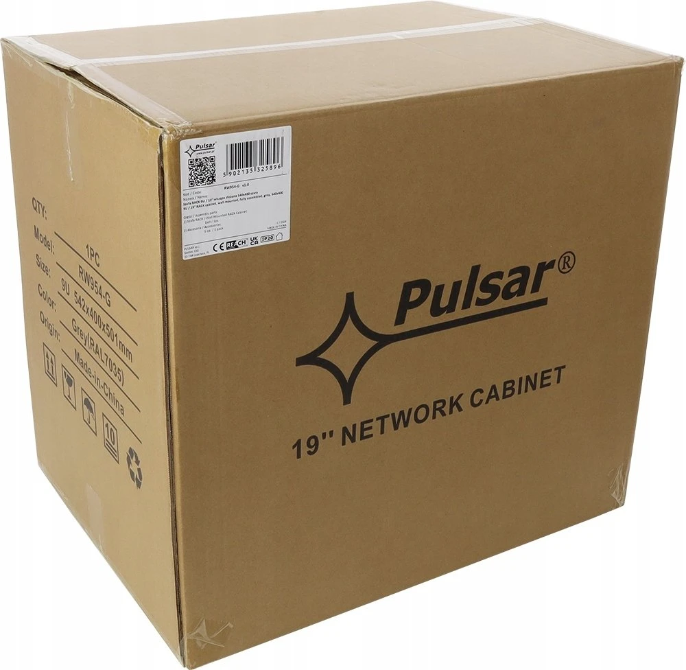 Pulsar RW954-G RACK spintelė 9U / 19" pakabinama, sulankstoma 540x400 pilka