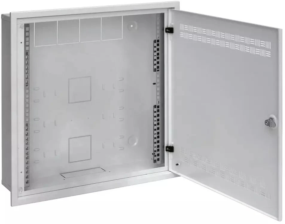 „Spinta Solarix LC-18“ sieninis skirstytuvas su 2U, 4U ir 11U 550x550 juostelėmis, RAL7035, Montuojama LC-18-55-15-W-G rėmeliu