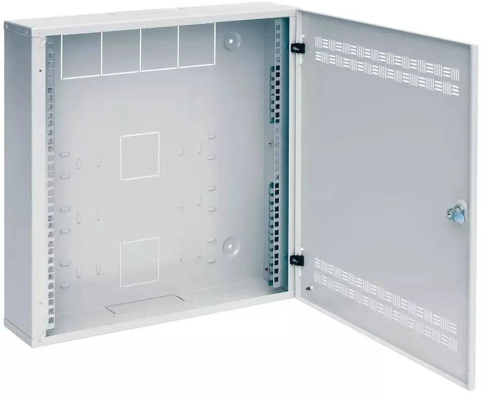 Spinta Solarix SOHO LC-18 skirstytuvas su 2U, 4U ir 11U juostelėmis 550x550x150mm rutuliuku RAL 7035 LC-18-55-15-G
