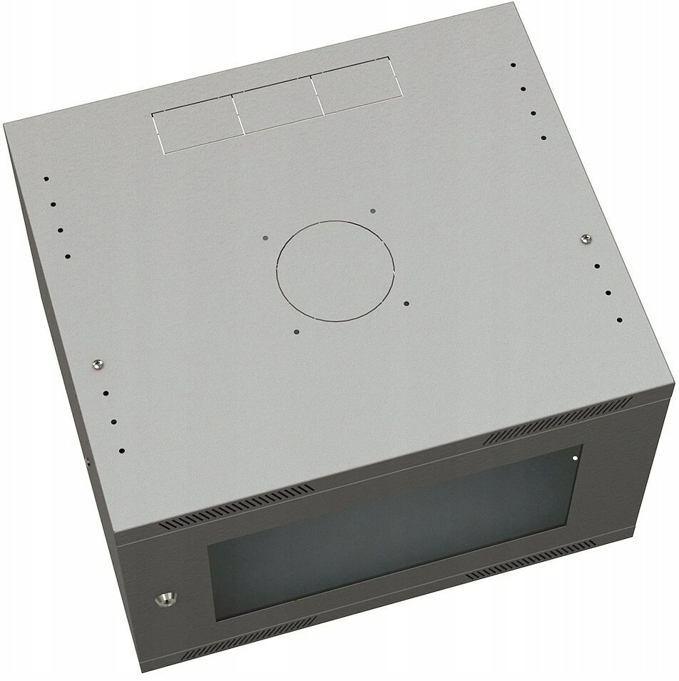 Solarix sulankstoma sieninė spinta SENSA LITE 9U 450mm, durelių stiklas, RAL 7035 SENSA-L-9U-545-11-G