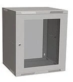 Solarix sulankstoma sieninė spinta SENSA LITE 12U 450mm, durelių stiklas, RAL 7035, SENSA-L-12U-545-11-G