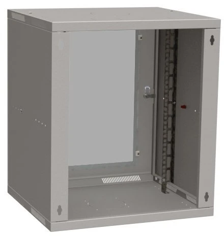 Solarix sulankstoma sieninė spinta SENSA LITE 12U 450mm, durelių stiklas, RAL 7035, SENSA-L-12U-545-11-G