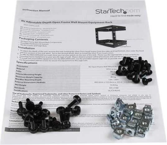 „Spinta StarTech“ sieninis laikiklis 19 colių 8U (RK812WALLO)
