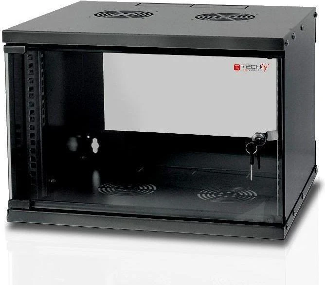 Techly I-CASE EL-1006B45 lentyna 6U Sieninis stovas Juoda