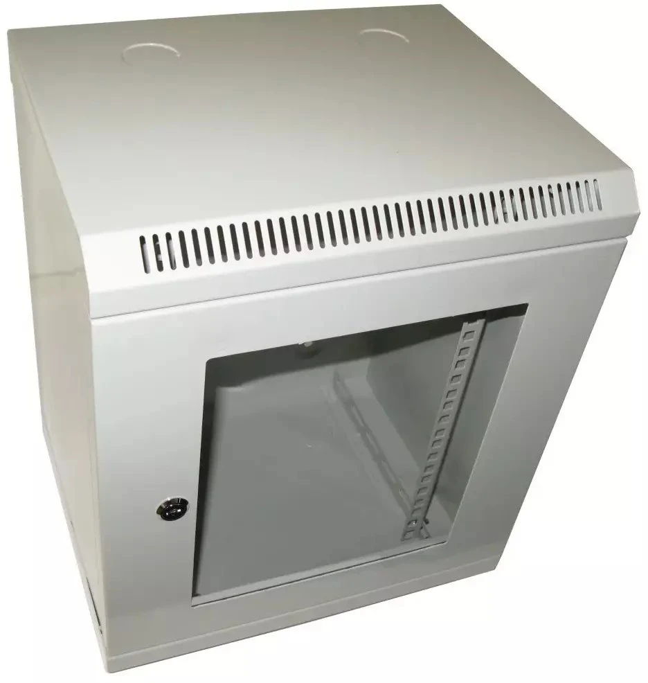XtendLan 10" sieninė spinta 9U 350x140, keliamoji galia 50 kg, organinio stiklo durys, suvirintos, pilkos spalvos
