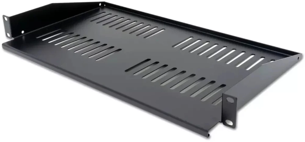 XtendLan 19" prailginta lentyna su perforacija 1U/280mm, keliamoji galia 25kg, juoda