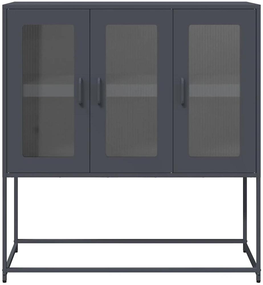 Šoninė spintelė, antracito spalvos, 100,5x39x107cm, plienas