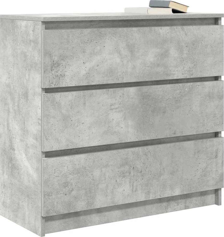 Šoninė spintelė, betono pilka, 80x35x76 cm, apdirbta mediena