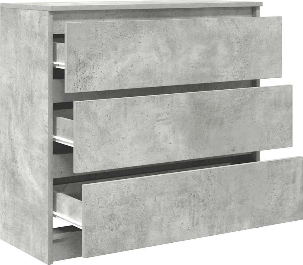 Šoninė spintelė, betono pilka, 80x35x76 cm, apdirbta mediena