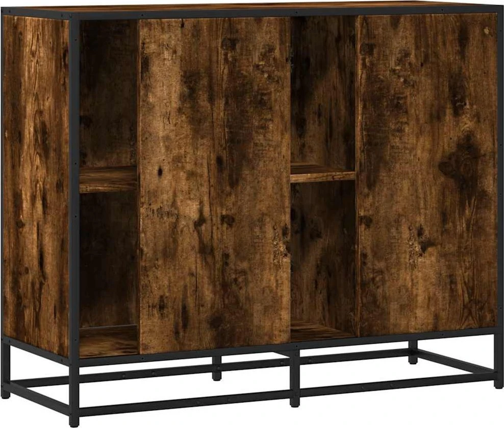Šoninė spintelė, dūminio ąžuolo, 92x35x76cm, apdirbta mediena