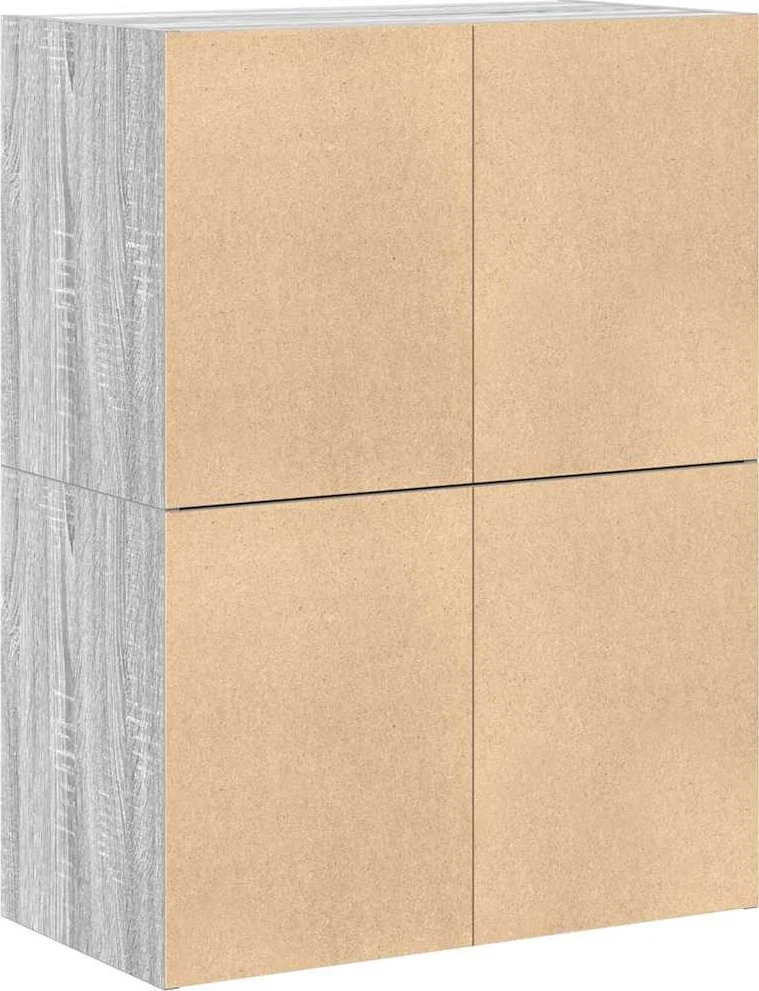 Spintelės su 4 stalčiais, 2 vnt., pilka, 60x31x40cm, mediena