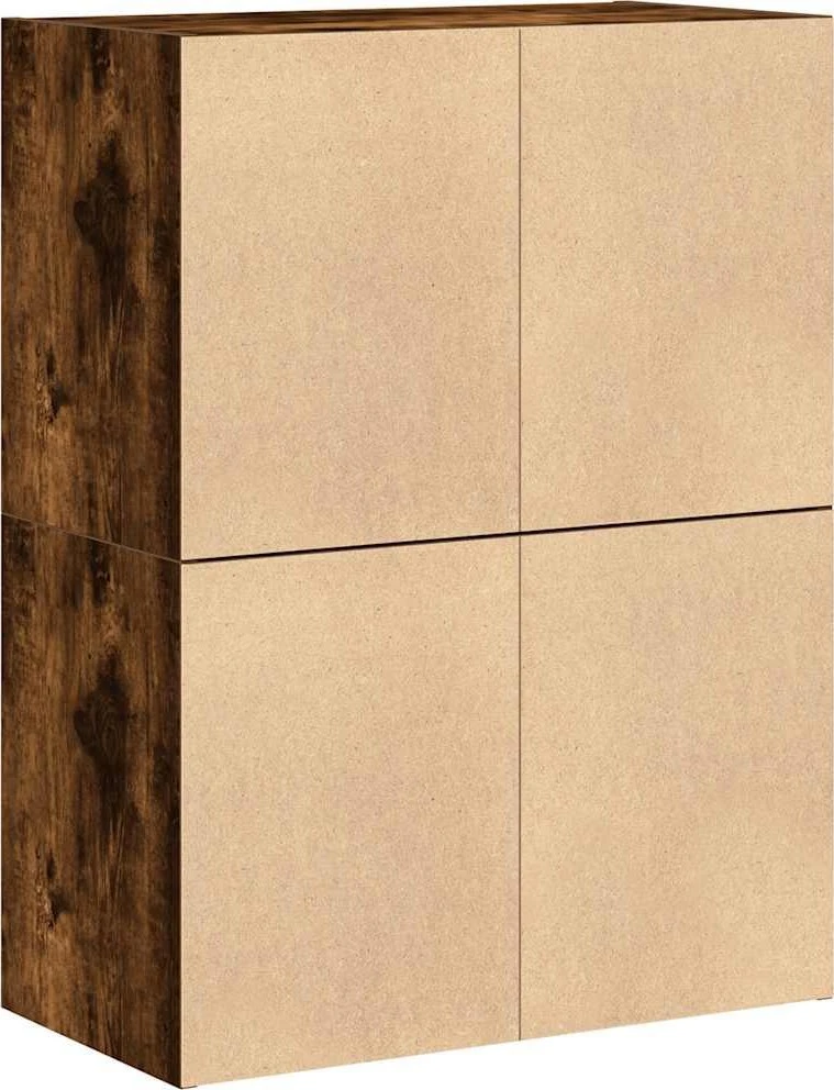 Spintelės su 4 stalčiais, 2 vnt., dūminio, 60x31x40cm, mediena