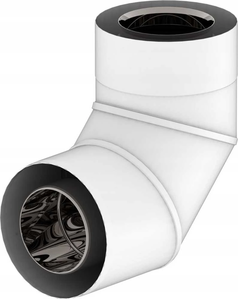 SpiroFlex 80/125 dvigubos sienelės alkūnė 90 balta 2 SIENĖ ALKŪNĖ BALTA 90