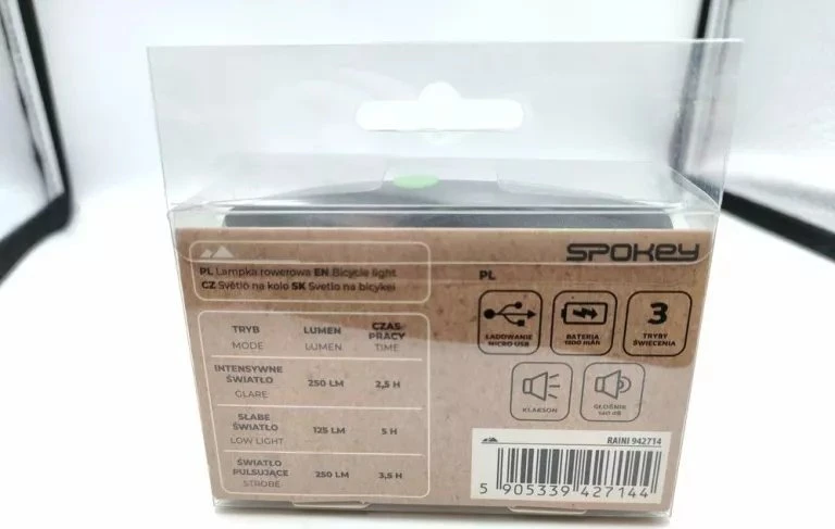 Spokey Raini SPK-942714 Dviračio lemputė su garsiniu signalu