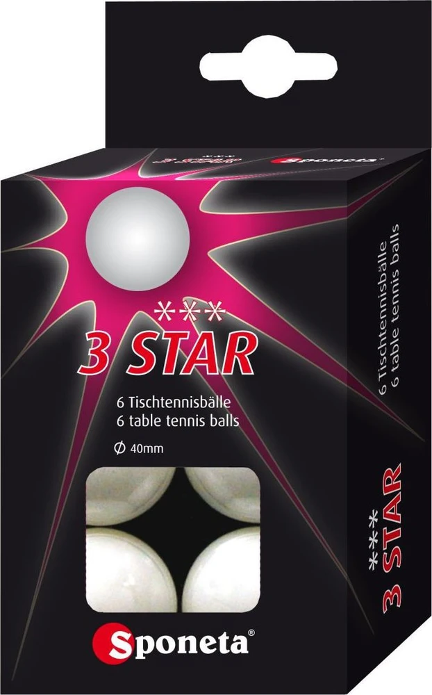 Stalo teniso kamuoliukai SPONETA 3-star 199.033 6vnt