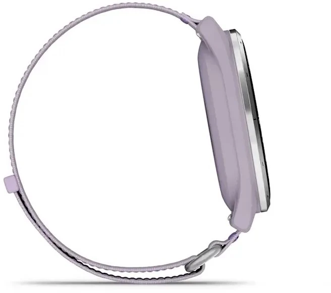 Išmanusis laikrodis Garmin Approach® J1, sidabrinis aliumininis korpusas su alyvos spalvos „ComfortFit“ medžiaginiu dirželiu | 010-03898-10