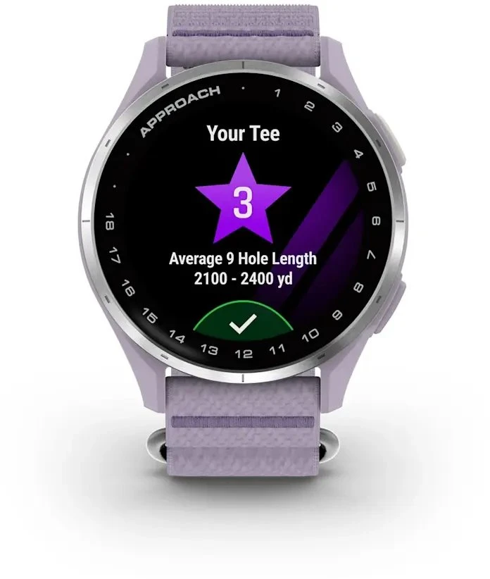 Išmanusis laikrodis Garmin Approach® J1, sidabrinis aliumininis korpusas su alyvos spalvos „ComfortFit“ medžiaginiu dirželiu | 010-03898-10