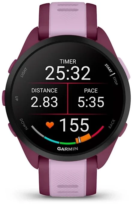 Išmanusis laikrodis Garmin Forerunner® 165 Music Uogų / alyvinės spalvos