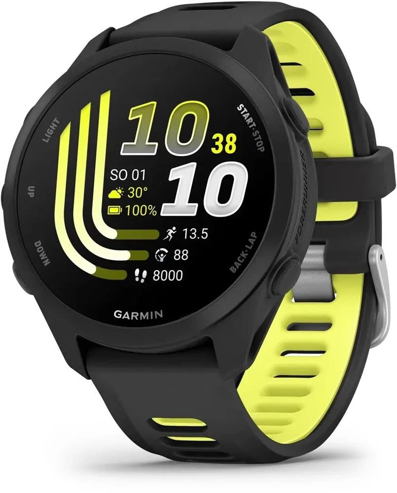 „Garmin Forerunner 170“ išmanusis laikrodis, juodos ir ryškiai geltonos spalvos