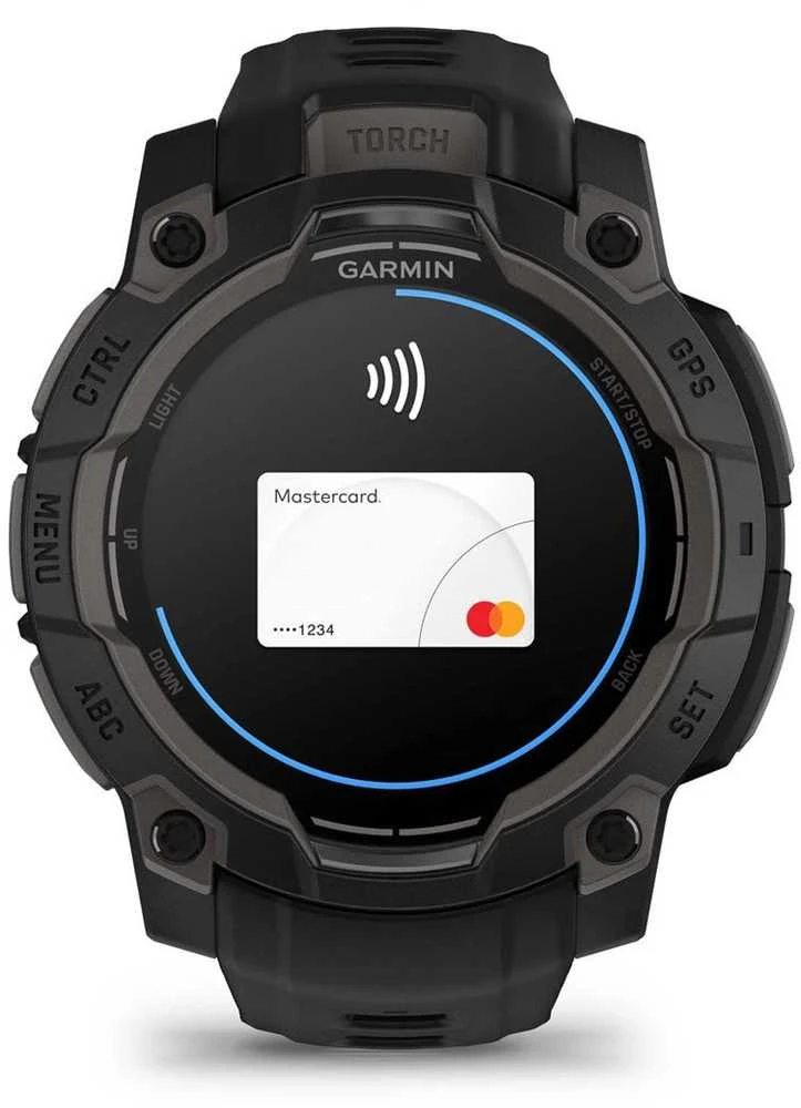 Išmanusis laikrodis Garmin Instinct 3 – 45 mm, AMOLED Juodas su juodu dirželiu