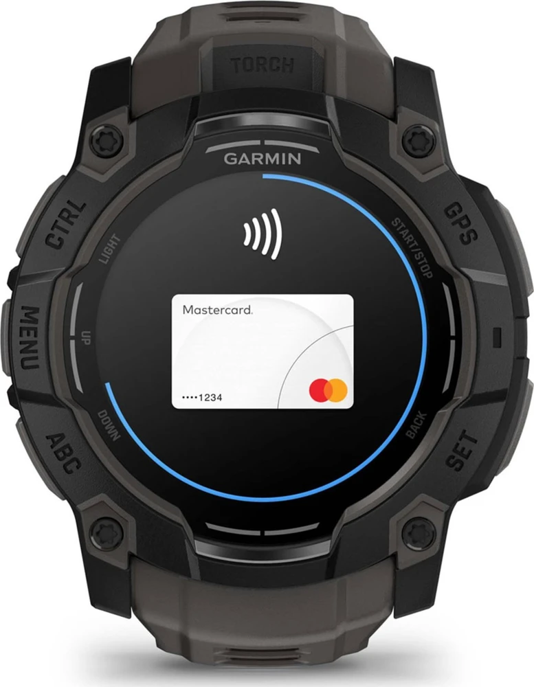Išmanusis laikrodis Garmin Instinct 3, 50 mm, AMOLED Juodas su anglies spalvos dirželiu