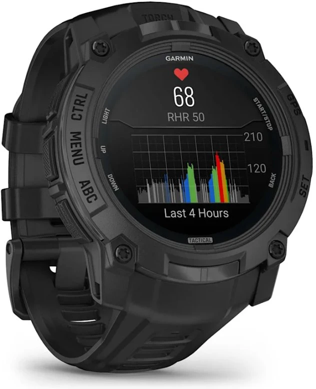 IIšmanusis laikorodis Garmin Instinct® 3 – 50 mm, AMOLED, Tactical Edition  Juodas su juodu dirželiu