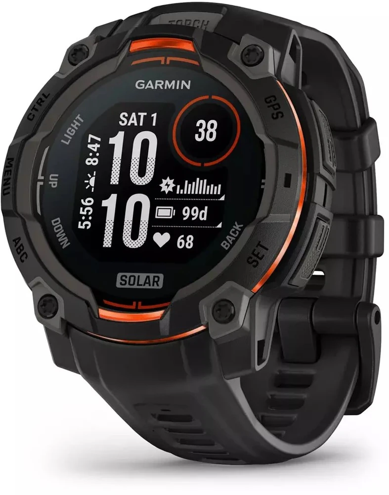 Išmanusis laikrodis Garmin Instinct 3 – 45 mm, Solar, Juodas su juodu dirželiu