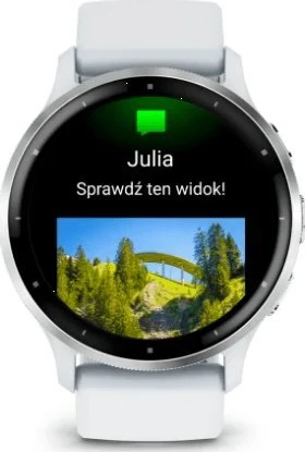 Išmanusis laikrodis Garmin Venu® 3, 45 mm, Sidabro spalvos nerūdijančiojo plieno apvadas su baltojo akmens korpusu ir silikoniniu dirželiu