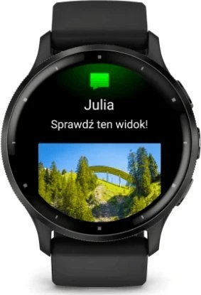 Išmanusis laikrodis Garmin Venu® 3, 45 mm, Skalūno spalvos nerūdijančiojo plieno apvadas, su juodu korpusu ir silikoniniu dirželiu