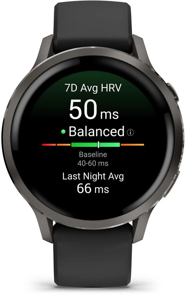 Išmanusis laikrodis Garmin Venu® 4 - 41 mm Skalūno spalvos su juodu silikoniniu dirželiu | 010-03013-02