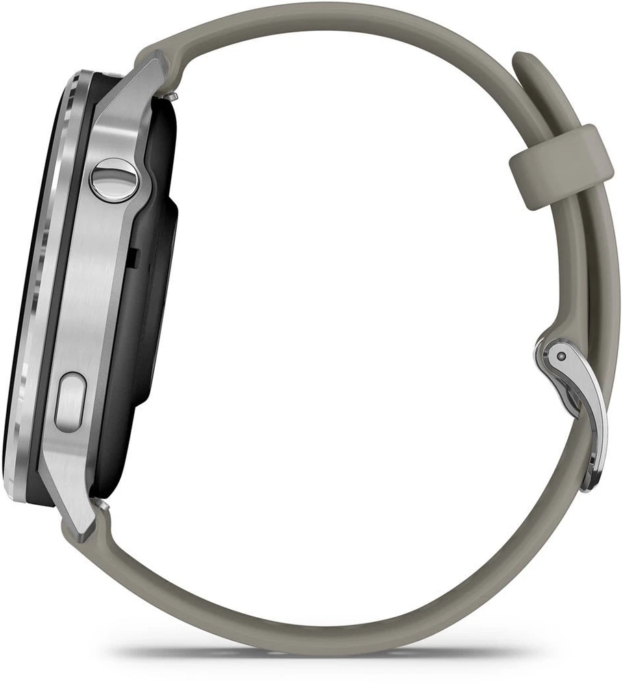 Išmanusis laikrodis Garmin Venu® 4 - 45 mm | spalva: sidabro spalvos su sidabrinės pilkos spalvos silikoniniu dirželiu (010-03014-01)