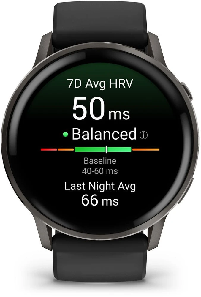 Išmanusis laikrodis Garmin Venu® 4 - 45 mm | spalva: skalūno spalva su juodu silikono dirželiu (010-03014-00)