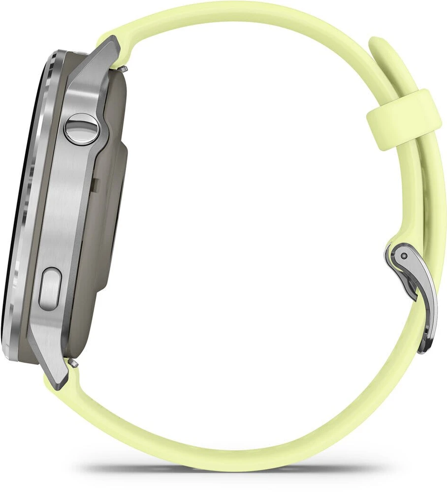 Išmanusis laikrodis Garmin Venu® 4 - 45 mm | spalva: sidabro spalvos su citrinų spalvos silikonine apyranke (010-03014-02)