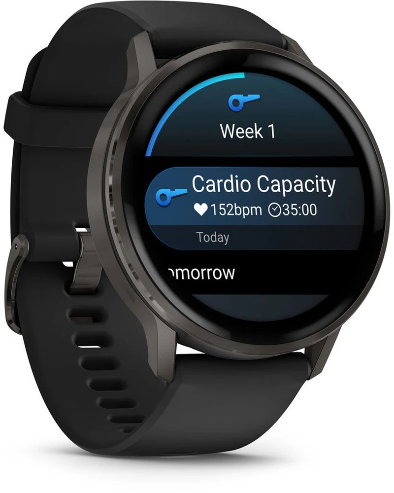 Išmanusis laikrodis Garmin Venu® 4 - 45 mm | spalva: skalūno spalva su juodu silikono dirželiu (010-03014-00)