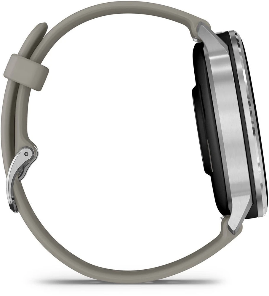 Išmanusis laikrodis Garmin Venu® 4 - 45 mm | spalva: sidabro spalvos su sidabrinės pilkos spalvos silikoniniu dirželiu (010-03014-01)