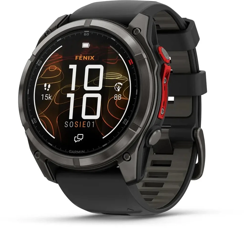 Išmanusis laikrodis Garmin fenix 8 Pro – 51 mm, MicroLED, Saph, Carb pilkas DLC ti Blck/pebble pilkas sil band