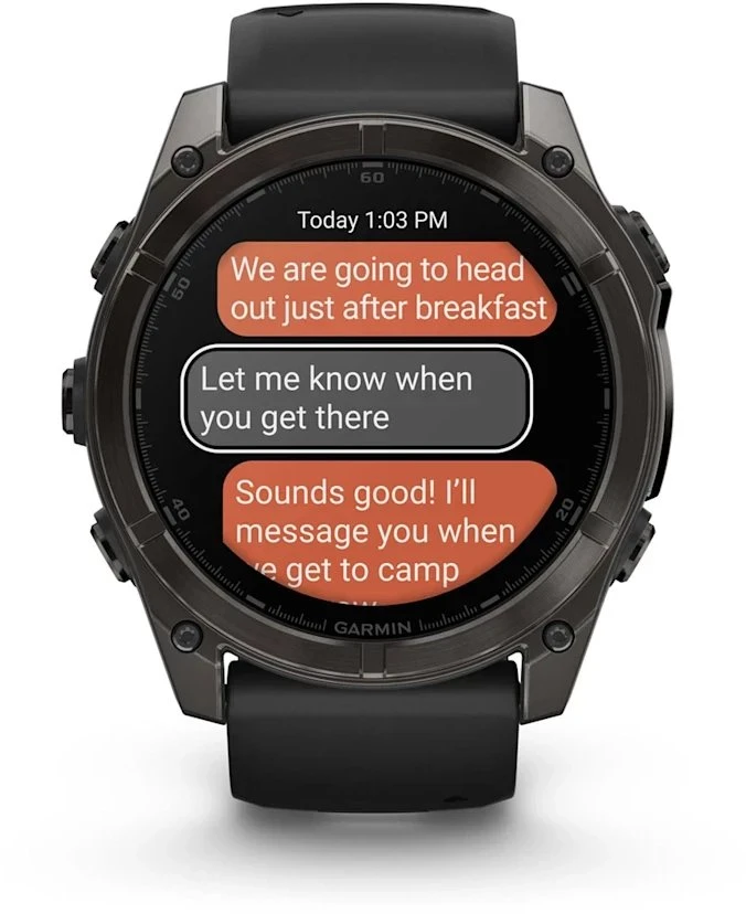 Išmanusis laikrodis Garmin Fenix 8  - 51 mm, AMOLED Sapphire, Anglies pilkumo DLC su juodos / pilkos akmenukų spalvos silikoniniu dirželiu