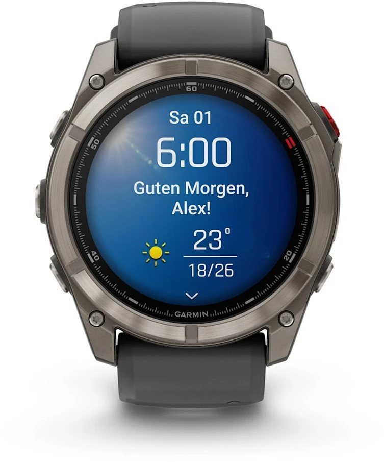 Išmanusis laikrodis Garmin fēnix® 8 Pro – 51 mm, AMOLED Sapphire, titanas su grafito spalvos / juodu silikoniniu dirželiu | 010-03199-11