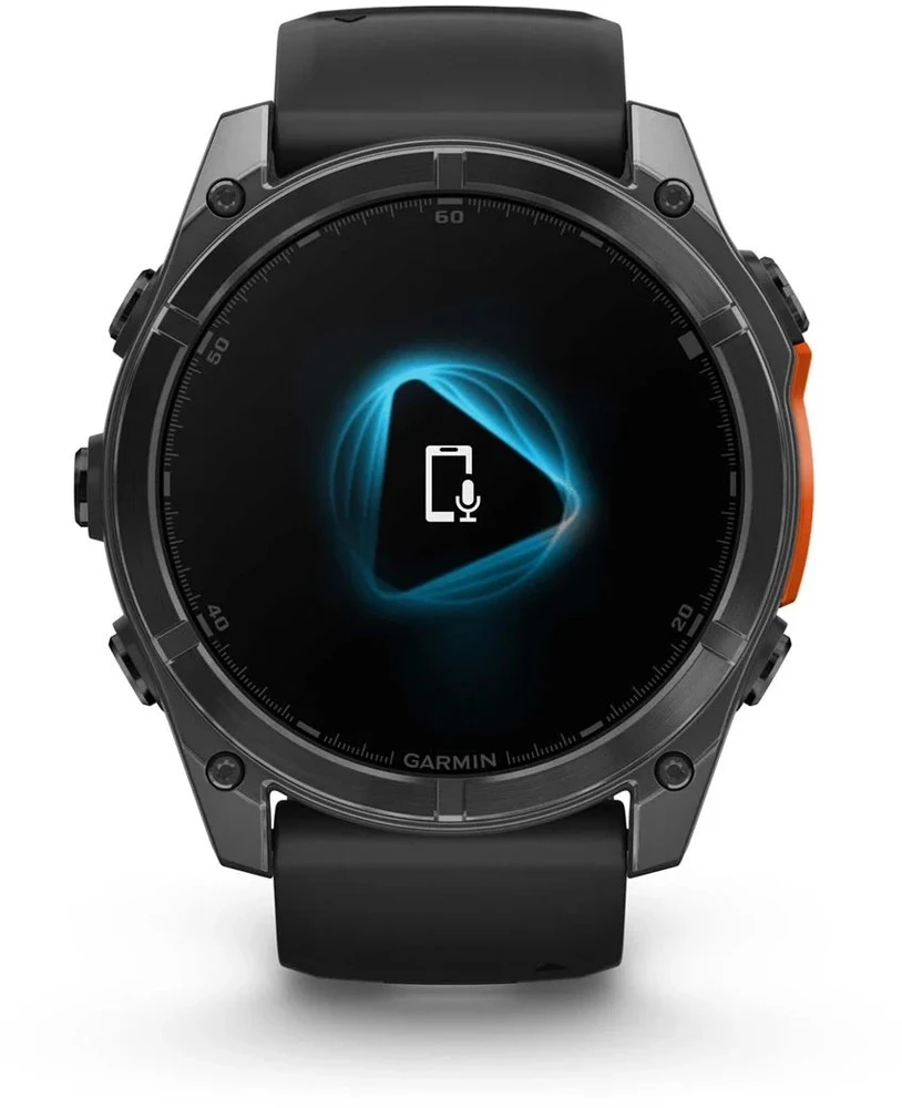 Išmanusis laikrodis Garmin Fenix 8 – 51 mm, AMOLED Skalūno pilkos spavos korpusas su juodu silikono dirželiu