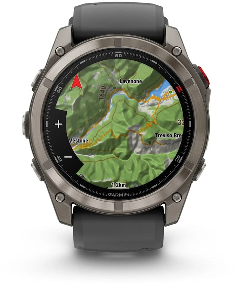 Išmanusis laikrodis Garmin fēnix® 8 Pro – 51 mm, AMOLED Sapphire, titanas su grafito spalvos / juodu silikoniniu dirželiu | 010-03199-11