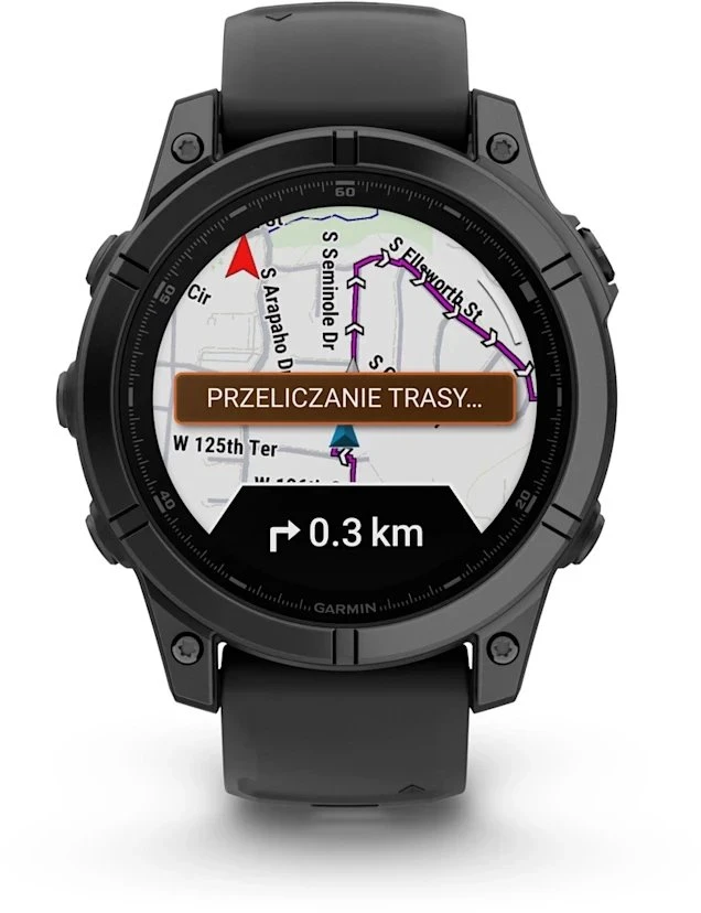 Išmanusis laikrodis Garmin Fenix E, 47 mm, AMOLED, Pilkai melsvos spalvos plienas, Juodo silikono dirželis