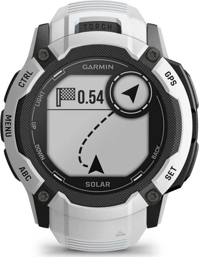 Išmanusis laikrodis Garmin Instinct 2X Solar, Juodos ir baltos spalvų korpusas su baltos spalvos dirželiu